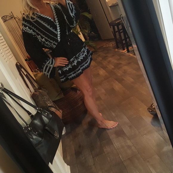 NEW NWT FREE PEOPLE BLUE BLK DRESS OR TUNIC - Picture 5 of 16